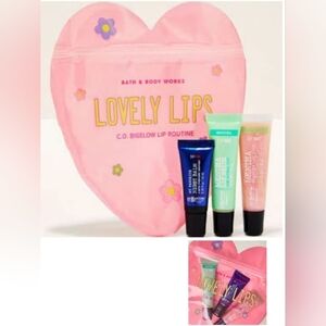 Nwt Bath & Body Works C.O. Bigelow Mentha Lip Routine Set Valentines Day Heart